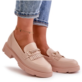 Mocasines De Mujer Con Adorno De Piel Beige Tialorae 11
