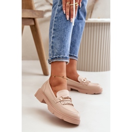 Mocasines De Mujer Con Adorno De Piel Beige Tialorae 3