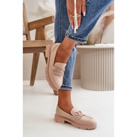 Mocasines De Mujer Con Adorno De Piel Beige Tialorae 7
