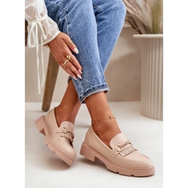 Mocasines De Mujer Con Adorno De Piel Beige Tialorae 10