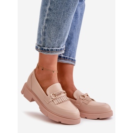 Mocasines De Mujer Con Adorno De Piel Beige Tialorae 1