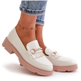 Mocasines De Mujer Con Adorno En Piel Ecológica, Blanco Tialorae 10