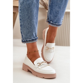 Mocasines De Mujer Con Adorno En Piel Ecológica, Blanco Tialorae 3