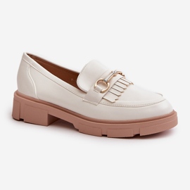 Mocasines De Mujer Con Adorno En Piel Ecológica, Blanco Tialorae 4