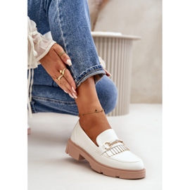 Mocasines De Mujer Con Adorno En Piel Ecológica, Blanco Tialorae 6