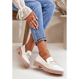 Mocasines De Mujer Con Adorno En Piel Ecológica, Blanco Tialorae 7