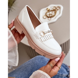 Mocasines De Mujer Con Adorno En Piel Ecológica, Blanco Tialorae 9