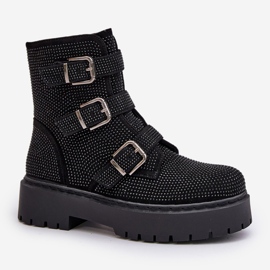 Botines de mujer aislantes con decoración de tarta negra negro 5