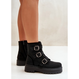 Botines de mujer aislantes con decoración de tarta negra negro 8