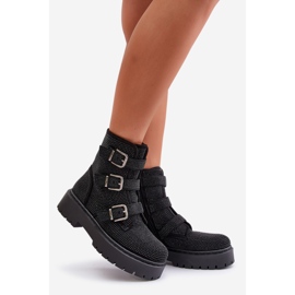 Botines de mujer aislantes con decoración de tarta negra negro 1