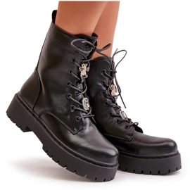 Botas de trabajo aislantes para mujer con pasadores negro Avorira 12