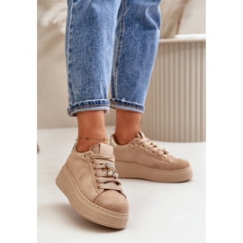 Zapatillas De Mujer Beige Con Plataforma Y Osito Vailina 2