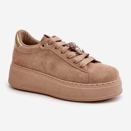 Zapatillas De Mujer Beige Con Plataforma Y Osito Vailina 4