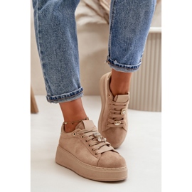 Zapatillas De Mujer Beige Con Plataforma Y Osito Vailina 3