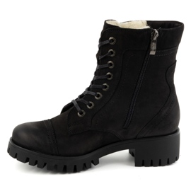 Olivier Botas de piel para mujer, botas de invierno con aislamiento, 272BB, negro 1