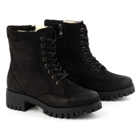 Olivier Botas de piel para mujer, botas de invierno con aislamiento, 272BB, negro 2