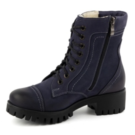 Olivier Botas de piel para mujer, botas de invierno con aislamiento, 272BB, azul marino 1