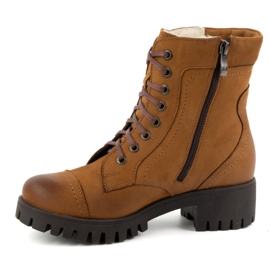 Olivier Botas de piel para mujer, botas de invierno con aislamiento, 272BB, marrón 1