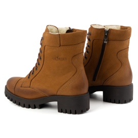 Olivier Botas de piel para mujer, botas de invierno con aislamiento, 272BB, marrón 4
