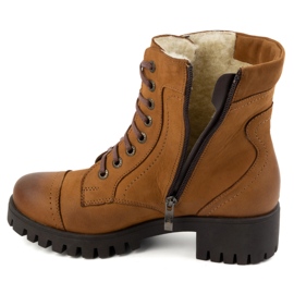 Olivier Botas de piel para mujer, botas de invierno con aislamiento, 272BB, marrón 5