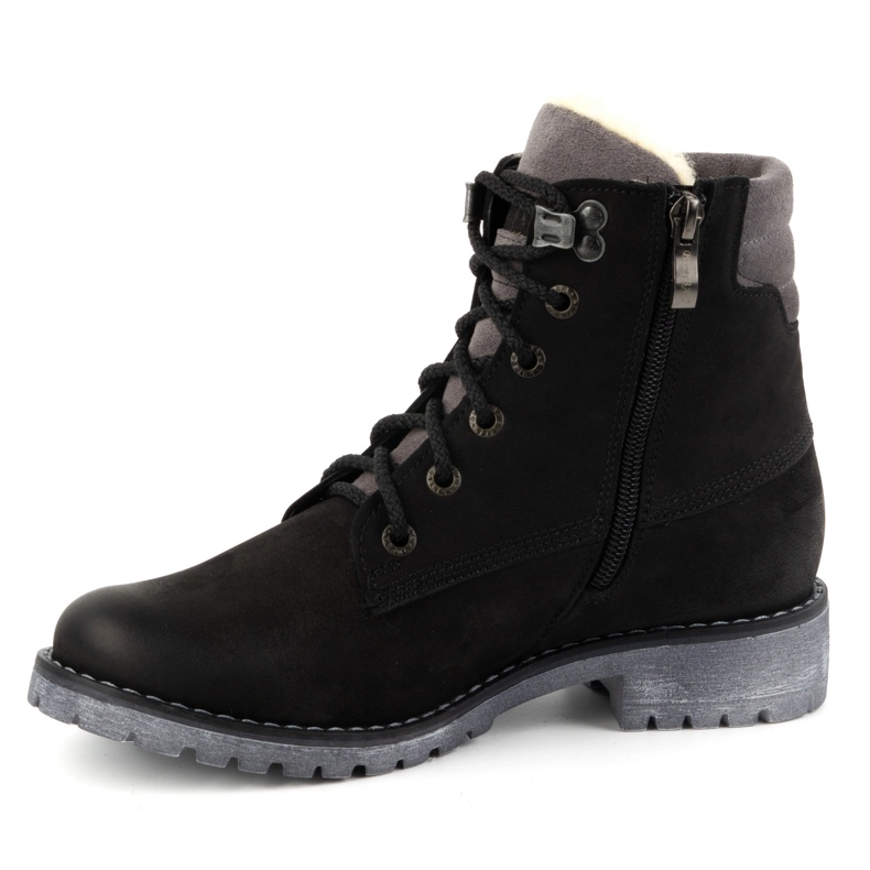 Olivier Botas de piel para mujer, botas de invierno con aislamiento, 365BB, negro 1