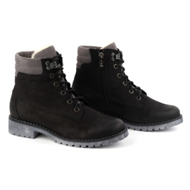 Olivier Botas de piel para mujer, botas de invierno con aislamiento, 365BB, negro 2