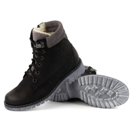 Olivier Botas de piel para mujer, botas de invierno con aislamiento, 365BB, negro 3