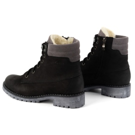 Olivier Botas de piel para mujer, botas de invierno con aislamiento, 365BB, negro 4