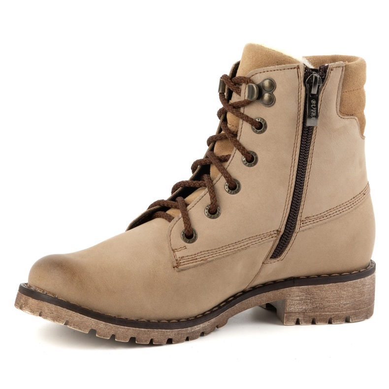 Olivier Botas de piel para mujer, botas de invierno con aislamiento, 365BB, beige 1