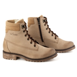 Olivier Botas de piel para mujer, botas de invierno con aislamiento, 365BB, beige 2
