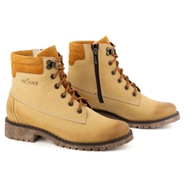 Olivier Botas de piel para mujer, botas de invierno con aislamiento, 365BB, arena beige 2