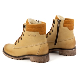Olivier Botas de piel para mujer, botas de invierno con aislamiento, 365BB, arena beige 4