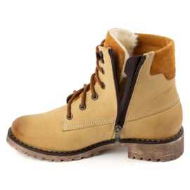 Olivier Botas de piel para mujer, botas de invierno con aislamiento, 365BB, arena beige 6