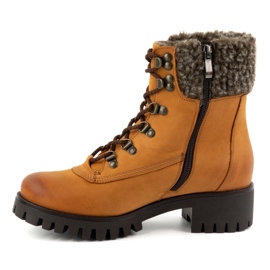 Olivier Botas de piel para mujer, botas de invierno con aislamiento, 330BB, rojo naranja 1
