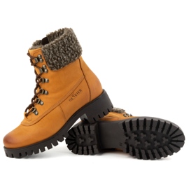 Olivier Botas de piel para mujer, botas de invierno con aislamiento, 330BB, rojo naranja 3