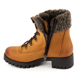 Olivier Botas de piel para mujer, botas de invierno con aislamiento, 330BB, rojo naranja 6