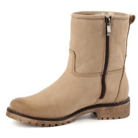 Olivier Botas de piel de invierno con aislamiento para mujer 340BB, beige 1