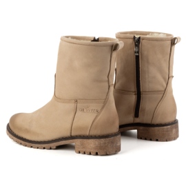 Olivier Botas de piel de invierno con aislamiento para mujer 340BB, beige 4