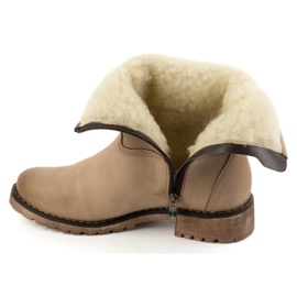 Olivier Botas de piel de invierno con aislamiento para mujer 340BB, beige 5
