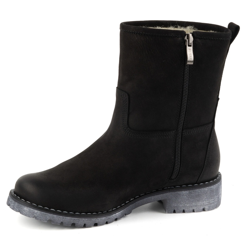Olivier Botas de invierno de piel con aislamiento para mujer 340BB, negro 1