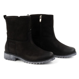 Olivier Botas de invierno de piel con aislamiento para mujer 340BB, negro 2