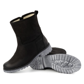Olivier Botas de invierno de piel con aislamiento para mujer 340BB, negro 3