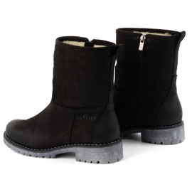 Olivier Botas de invierno de piel con aislamiento para mujer 340BB, negro 4