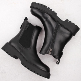 Botas Chelsea negras de piel con aislamiento para mujer Big Star OO274109 negro 2