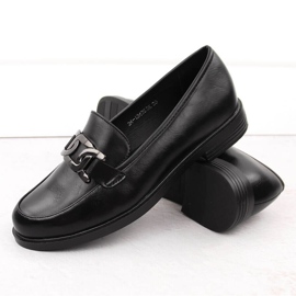 Zapatos señores de mujer con adorno, negro Potocki 12425 3