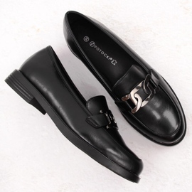 Zapatos señores de mujer con adorno, negro Potocki 12425 4