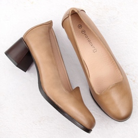 Zapatos tacón mujer beige Potocki 12545 3