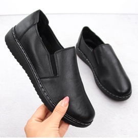 Zapatos cómodos sin cordones para mujer, negros Unisoft 5932 1