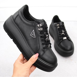 Zapatos de mujer de piel negra con plataforma Filippo DP6382 negro 1 Zapatos de mujer de piel negra con plataforma Filippo DP6382 negro 1