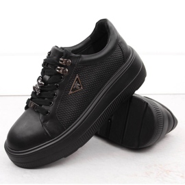Zapatos de mujer de piel negra con plataforma Filippo DP6382 negro 4